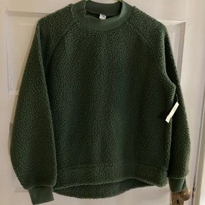 Old Navy Green Sherpa Sweatshirt NWT